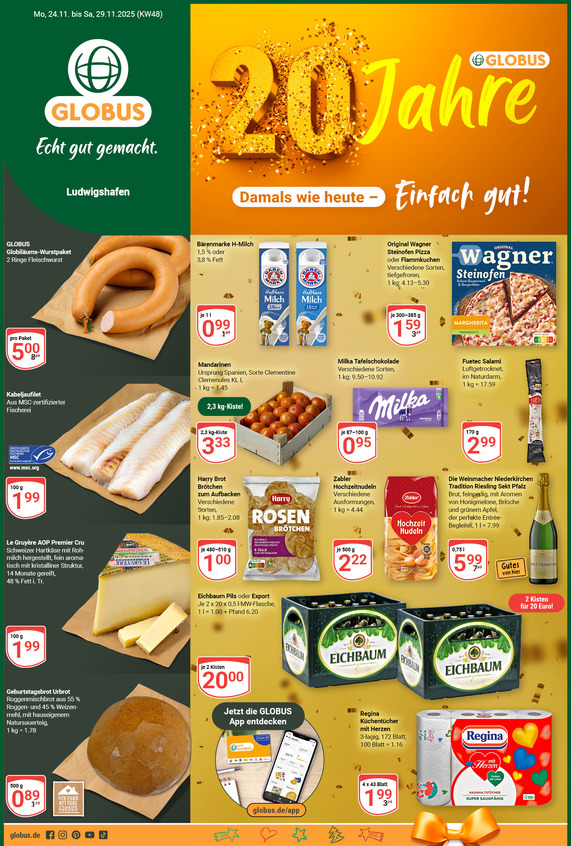 Aktuelles Werbeprospekt von GLOBUS mit Angeboten vom 24.11.2025 bis 29.11.2025
