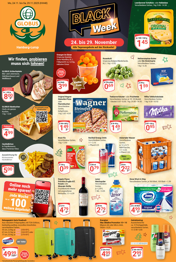 Aktuelles Werbeprospekt von GLOBUS mit Angeboten vom 24.11.2025 bis 29.11.2025