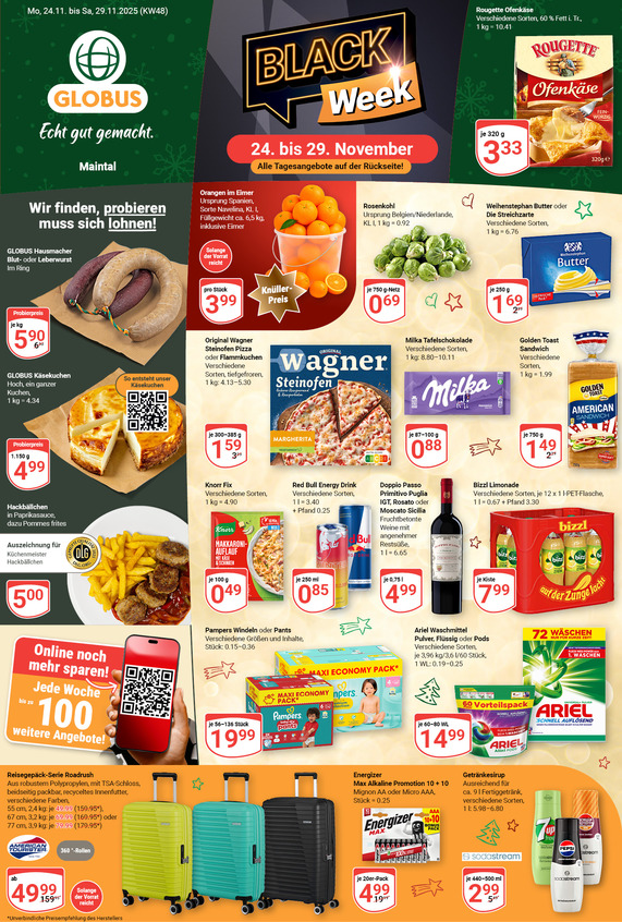 Aktuelles Werbeprospekt von GLOBUS mit Angeboten vom 24.11.2025 bis 29.11.2025