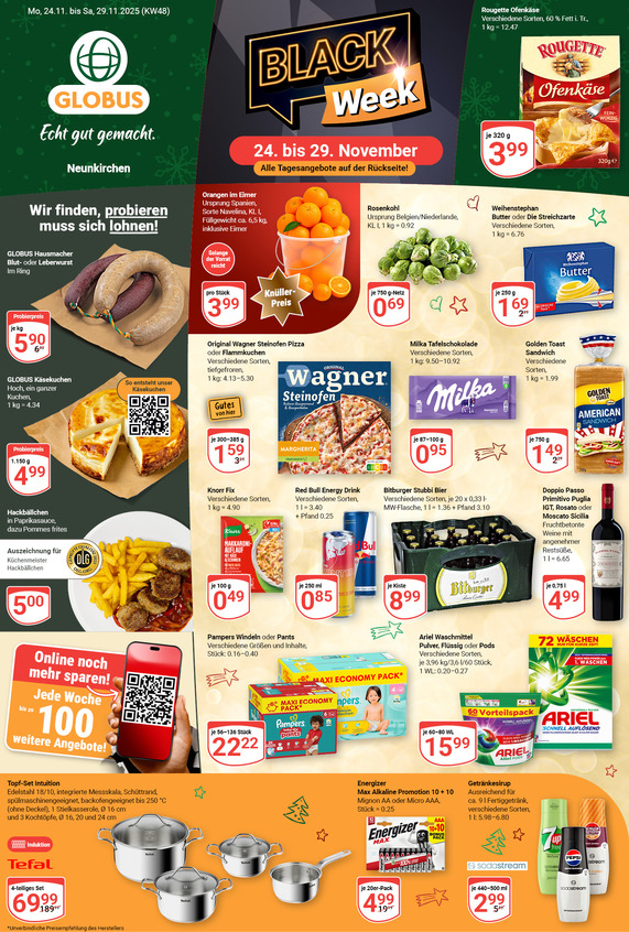 Kommendes Werbeprospekt von GLOBUS mit Angeboten vom 24.11.2025 bis 29.11.2025