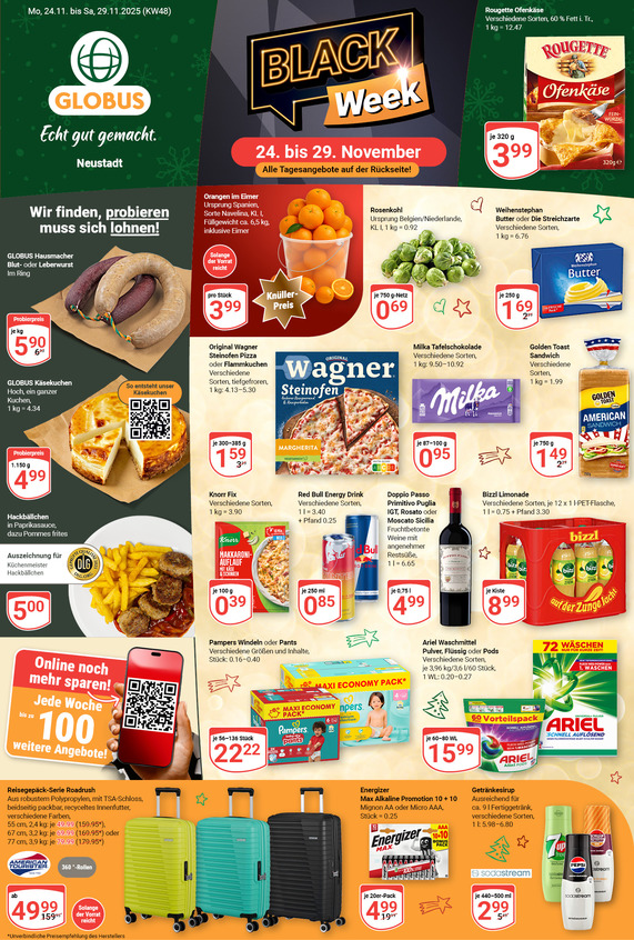 Aktuelles Werbeprospekt von GLOBUS mit Angeboten vom 24.11.2025 bis 29.11.2025