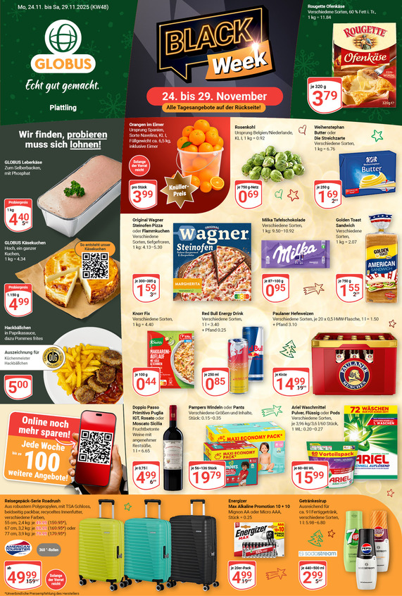 Kommendes Werbeprospekt von GLOBUS mit Angeboten vom 24.11.2025 bis 29.11.2025