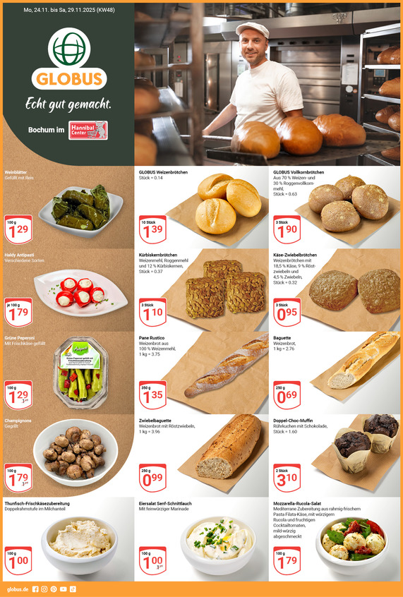 Kommendes Werbeprospekt von GLOBUS mit Angeboten vom 24.11.2025 bis 29.11.2025