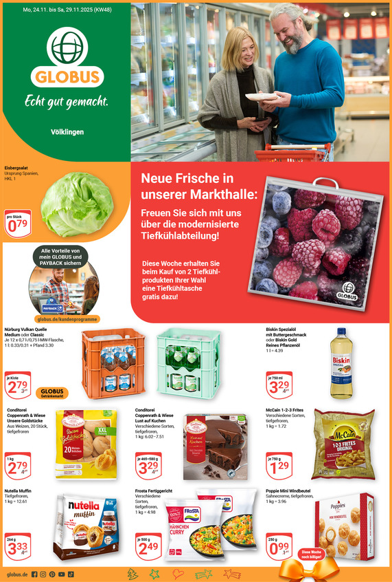 Kommendes Werbeprospekt von GLOBUS mit Angeboten vom 24.11.2025 bis 29.11.2025