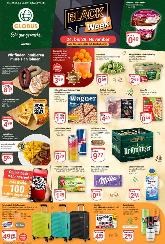 Kommendes Werbeprospekt von GLOBUS mit Angeboten vom 24.11.2025 bis 29.11.2025