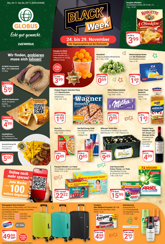 Aktuelles Werbeprospekt von GLOBUS mit Angeboten vom 24.11.2025 bis 29.11.2025