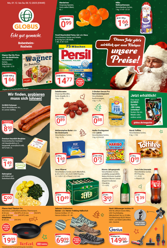 Aktuelles Werbeprospekt von GLOBUS mit Angeboten vom 01.12.2025 bis 06.12.2025