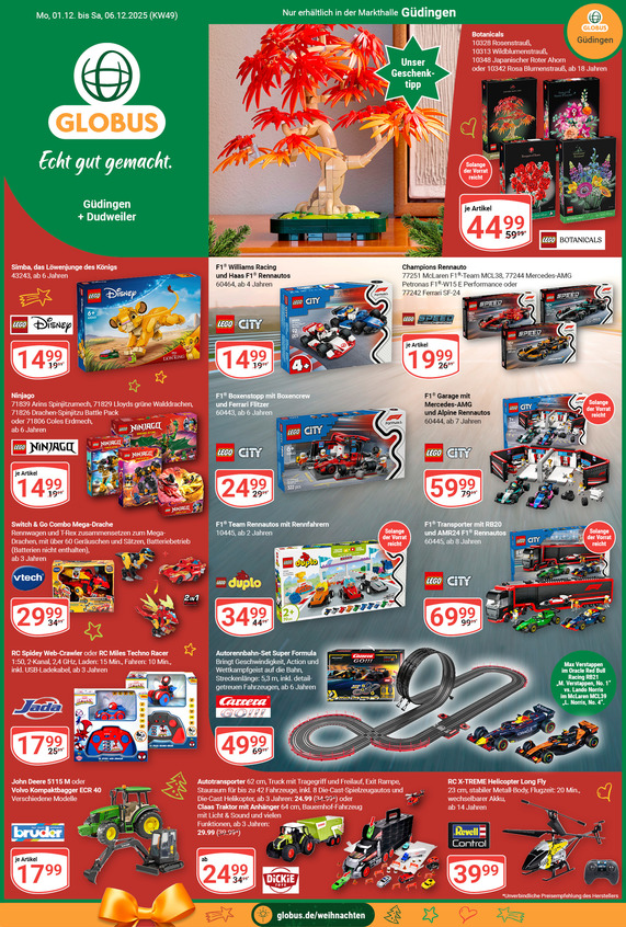 Aktuelles Werbeprospekt von GLOBUS mit Angeboten vom 01.12.2025 bis 06.12.2025