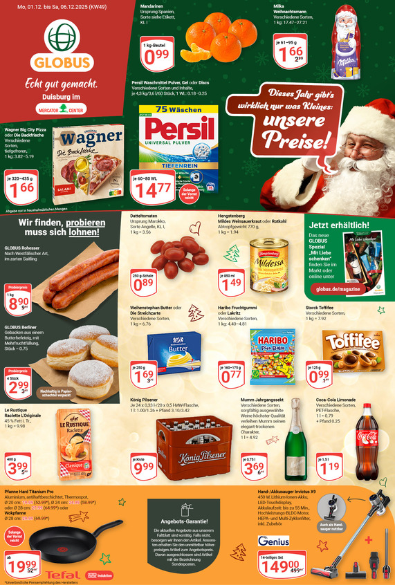 Kommendes Werbeprospekt von GLOBUS mit Angeboten vom 01.12.2025 bis 06.12.2025