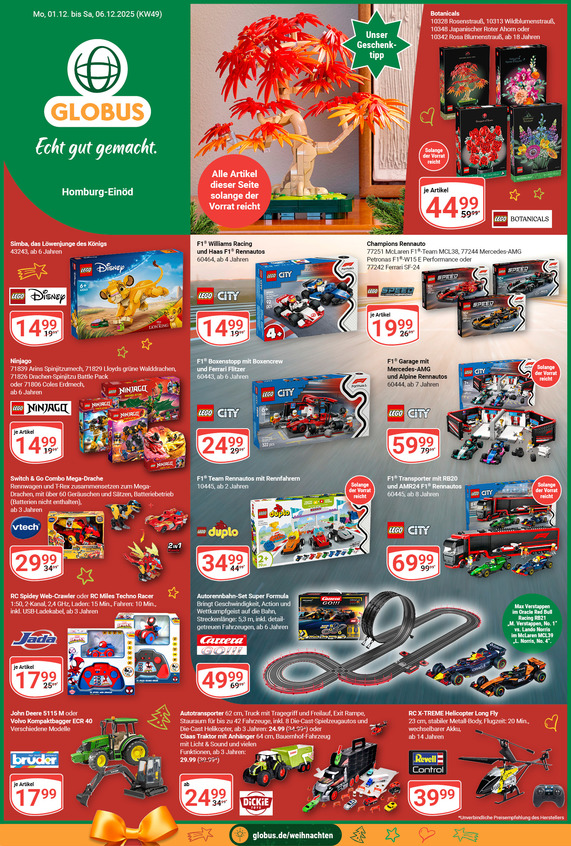 Aktuelles Werbeprospekt von GLOBUS mit Angeboten vom 01.12.2025 bis 06.12.2025