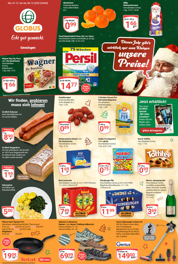 Aktuelles Werbeprospekt von GLOBUS mit Angeboten vom 01.12.2025 bis 06.12.2025