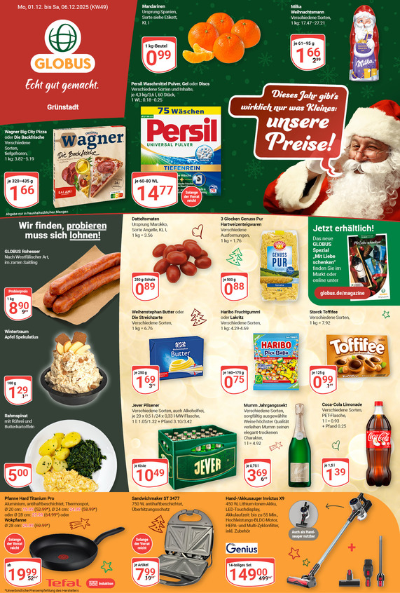 Kommendes Werbeprospekt von GLOBUS mit Angeboten vom 01.12.2025 bis 06.12.2025