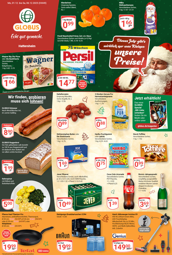 Aktuelles Werbeprospekt von GLOBUS mit Angeboten vom 01.12.2025 bis 06.12.2025