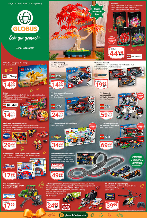 Aktuelles Werbeprospekt von GLOBUS mit Angeboten vom 01.12.2025 bis 06.12.2025
