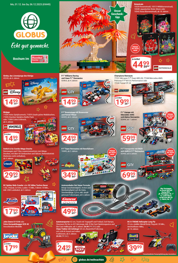 Kommendes Werbeprospekt von GLOBUS mit Angeboten vom 01.12.2025 bis 06.12.2025