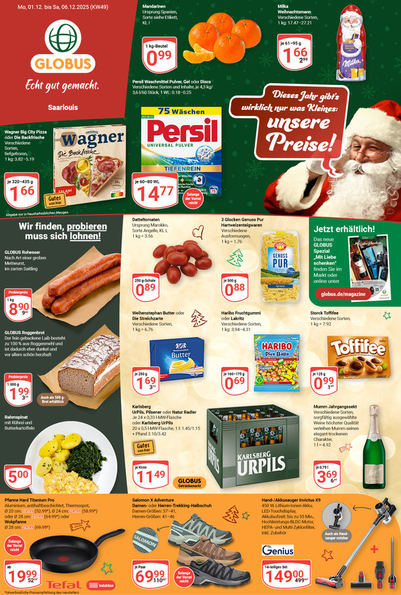 Aktuelles Werbeprospekt von GLOBUS mit Angeboten vom 01.12.2025 bis 06.12.2025