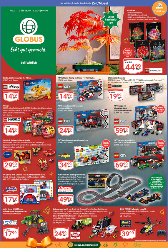 Kommendes Werbeprospekt von GLOBUS mit Angeboten vom 01.12.2025 bis 06.12.2025