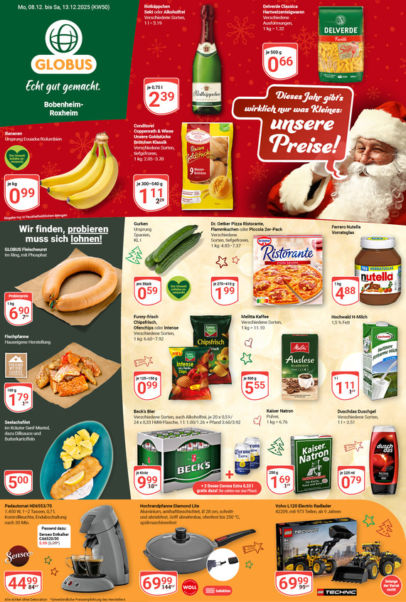 Aktuelles Werbeprospekt von GLOBUS mit Angeboten vom 08.12.2025 bis 13.12.2025