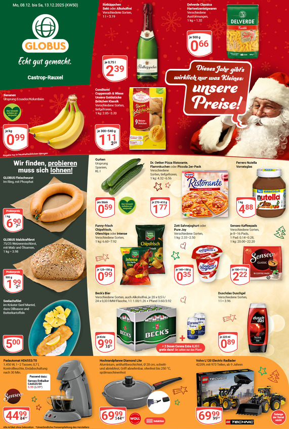 Aktuelles Werbeprospekt von GLOBUS mit Angeboten vom 08.12.2025 bis 13.12.2025