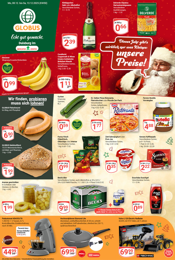 Kommendes Werbeprospekt von GLOBUS mit Angeboten vom 08.12.2025 bis 13.12.2025