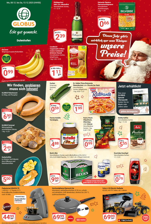 Kommendes Werbeprospekt von GLOBUS mit Angeboten vom 08.12.2025 bis 13.12.2025