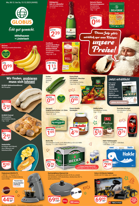 Aktuelles Werbeprospekt von GLOBUS mit Angeboten vom 08.12.2025 bis 13.12.2025