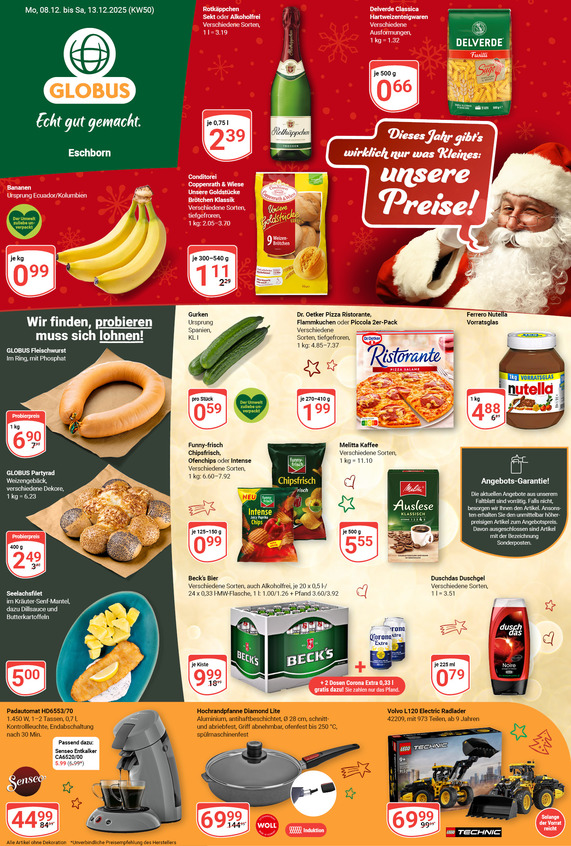Kommendes Werbeprospekt von GLOBUS mit Angeboten vom 08.12.2025 bis 13.12.2025