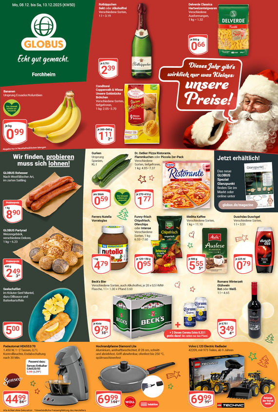 Kommendes Werbeprospekt von GLOBUS mit Angeboten vom 08.12.2025 bis 13.12.2025