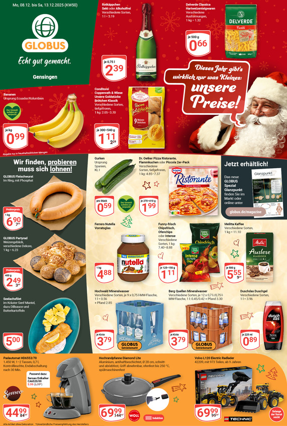 Kommendes Werbeprospekt von GLOBUS mit Angeboten vom 08.12.2025 bis 13.12.2025