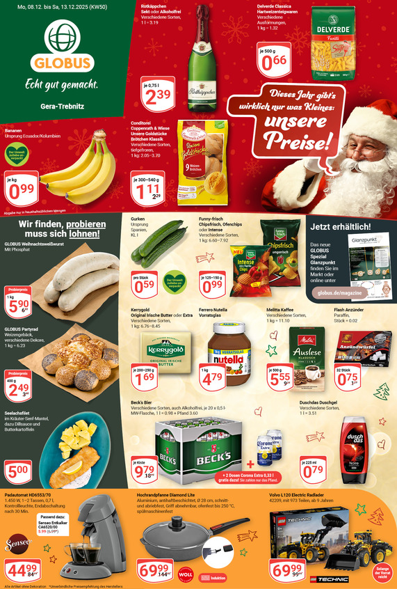 Aktuelles Werbeprospekt von GLOBUS mit Angeboten vom 08.12.2025 bis 13.12.2025