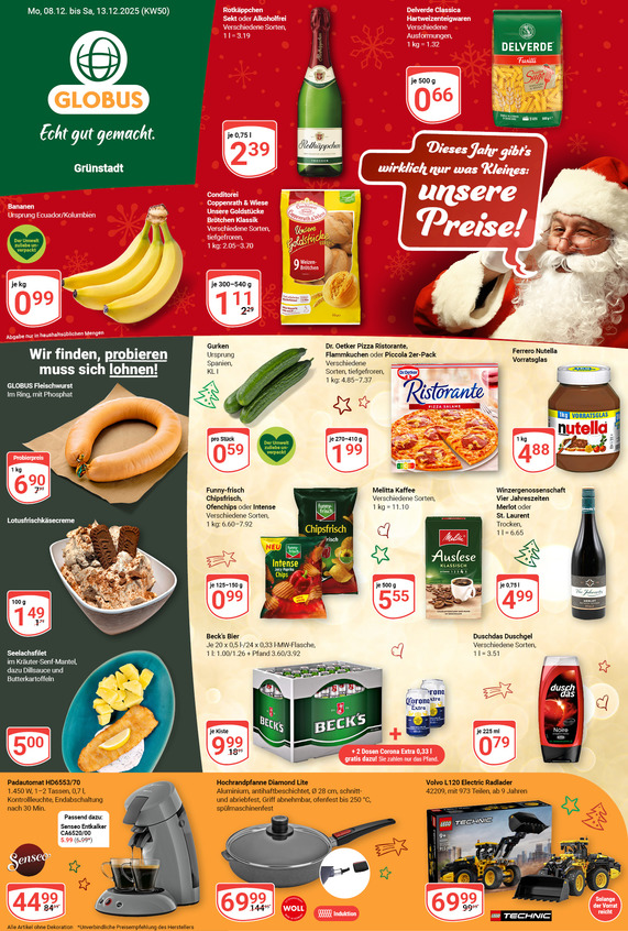 Kommendes Werbeprospekt von GLOBUS mit Angeboten vom 08.12.2025 bis 13.12.2025