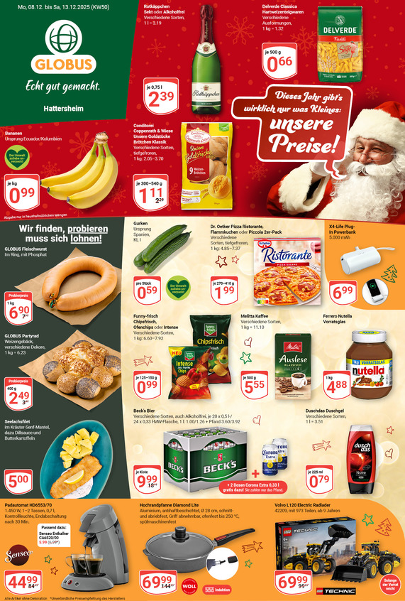 Aktuelles Werbeprospekt von GLOBUS mit Angeboten vom 08.12.2025 bis 13.12.2025