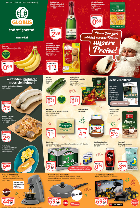 Aktuelles Werbeprospekt von GLOBUS mit Angeboten vom 08.12.2025 bis 13.12.2025