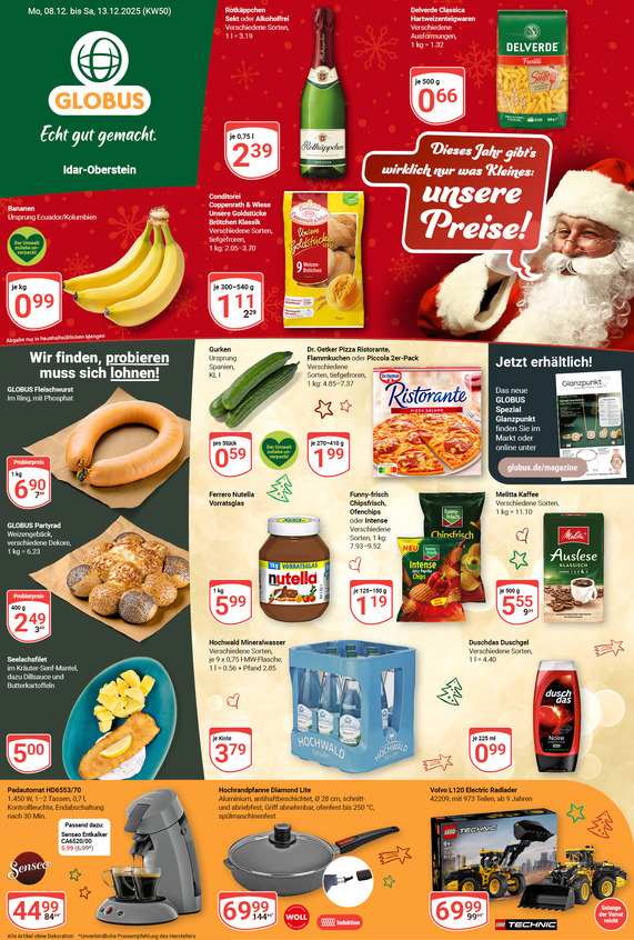 Kommendes Werbeprospekt von GLOBUS mit Angeboten vom 08.12.2025 bis 13.12.2025