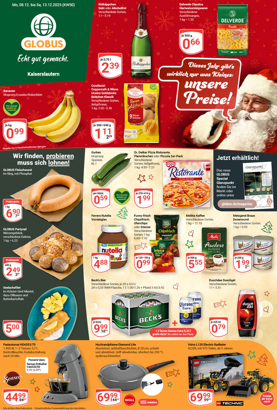 Kommendes Werbeprospekt von GLOBUS mit Angeboten vom 08.12.2025 bis 13.12.2025