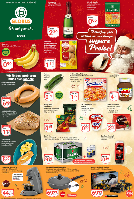 Kommendes Werbeprospekt von GLOBUS mit Angeboten vom 08.12.2025 bis 13.12.2025