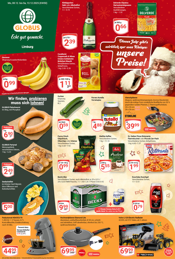 Kommendes Werbeprospekt von GLOBUS mit Angeboten vom 08.12.2025 bis 13.12.2025