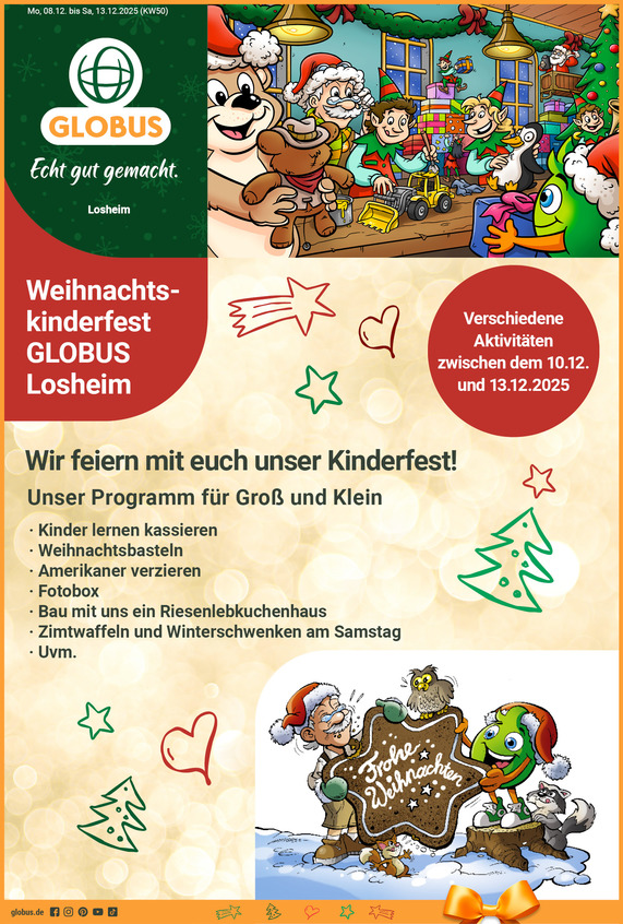 Kommendes Werbeprospekt von GLOBUS mit Angeboten vom 08.12.2025 bis 13.12.2025