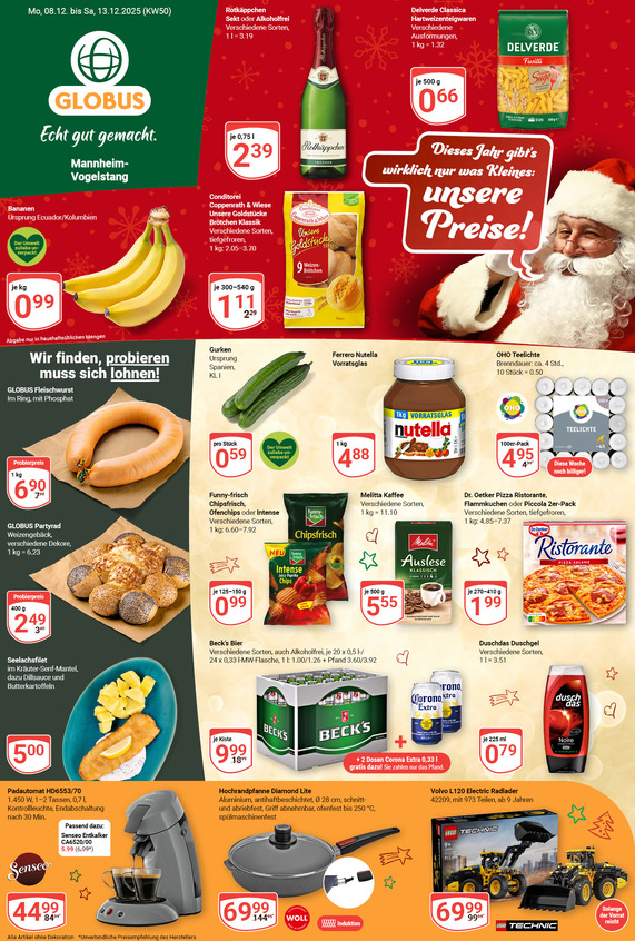 Kommendes Werbeprospekt von GLOBUS mit Angeboten vom 08.12.2025 bis 13.12.2025