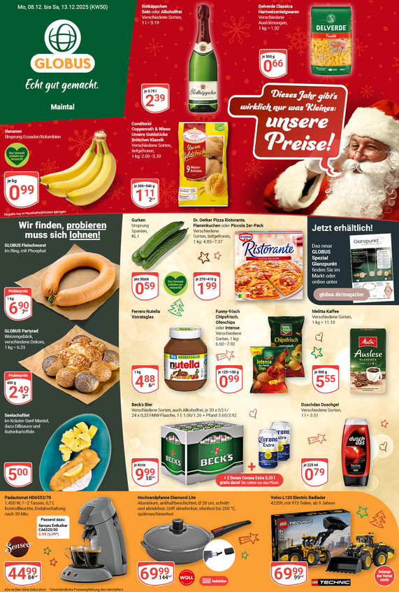 Aktuelles Werbeprospekt von GLOBUS mit Angeboten vom 08.12.2025 bis 13.12.2025