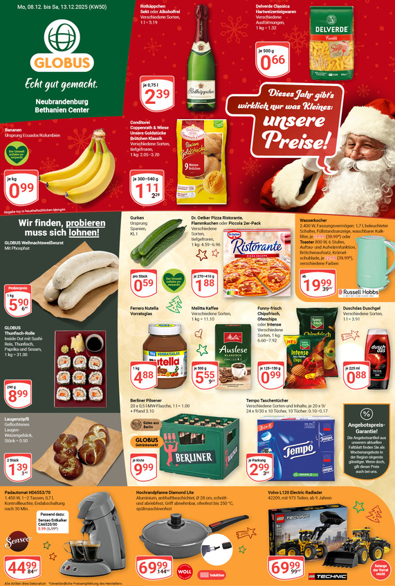 Aktuelles Werbeprospekt von GLOBUS mit Angeboten vom 08.12.2025 bis 13.12.2025