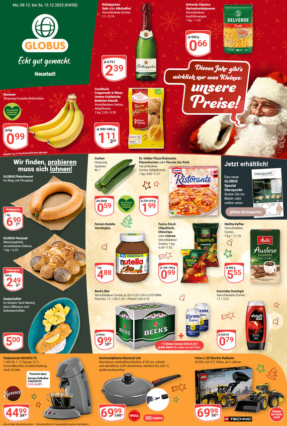 Kommendes Werbeprospekt von GLOBUS mit Angeboten vom 08.12.2025 bis 13.12.2025