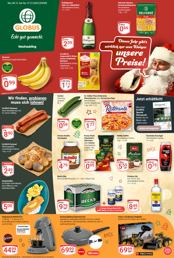 Kommendes Werbeprospekt von GLOBUS mit Angeboten vom 08.12.2025 bis 13.12.2025