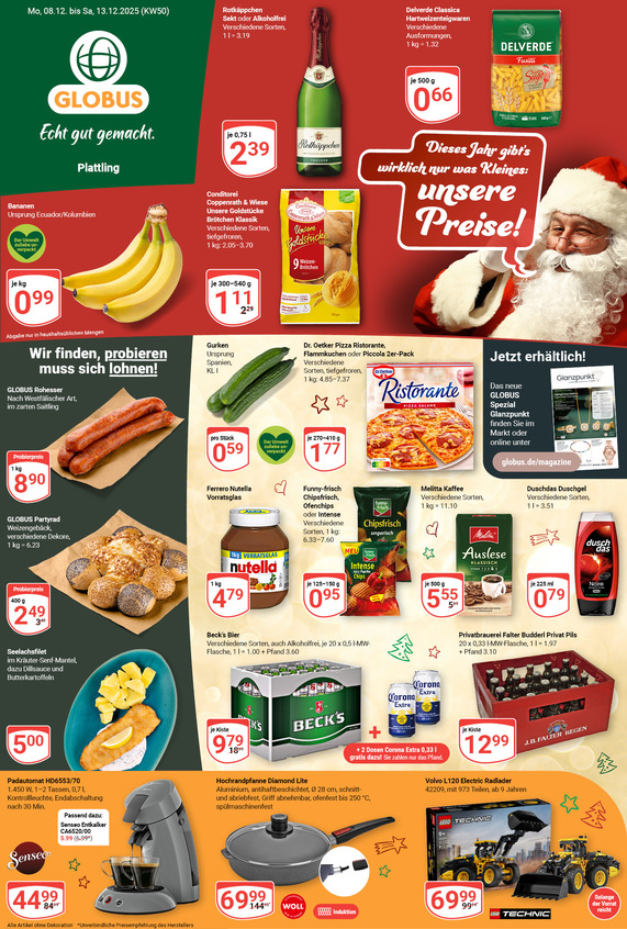 Kommendes Werbeprospekt von GLOBUS mit Angeboten vom 08.12.2025 bis 13.12.2025