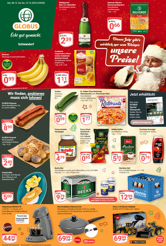Kommendes Werbeprospekt von GLOBUS mit Angeboten vom 08.12.2025 bis 13.12.2025