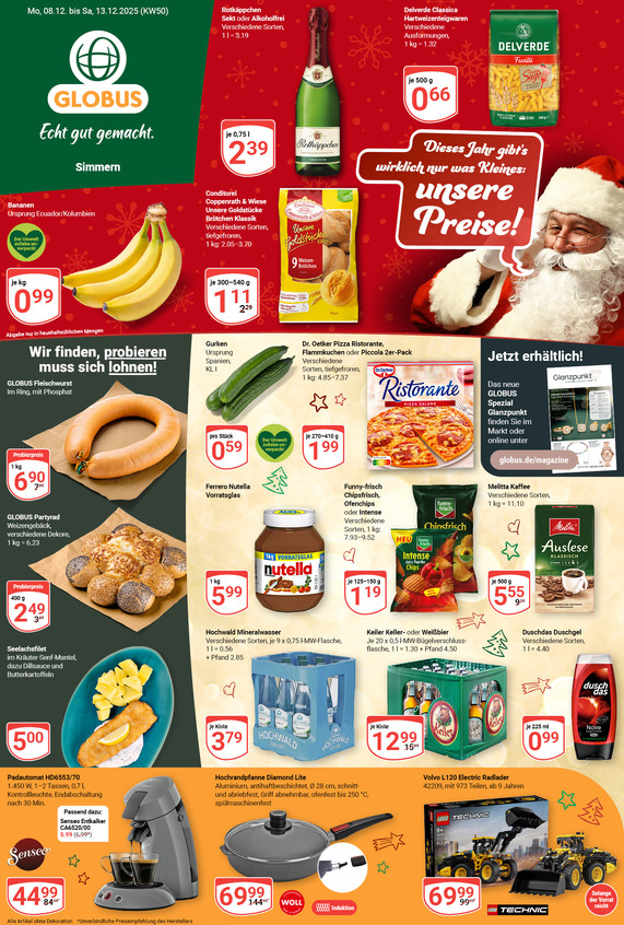 Kommendes Werbeprospekt von GLOBUS mit Angeboten vom 08.12.2025 bis 13.12.2025
