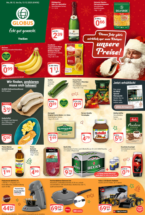 Kommendes Werbeprospekt von GLOBUS mit Angeboten vom 08.12.2025 bis 13.12.2025