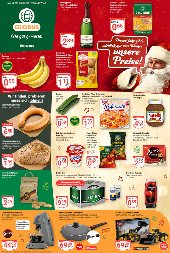 Kommendes Werbeprospekt von GLOBUS mit Angeboten vom 08.12.2025 bis 13.12.2025