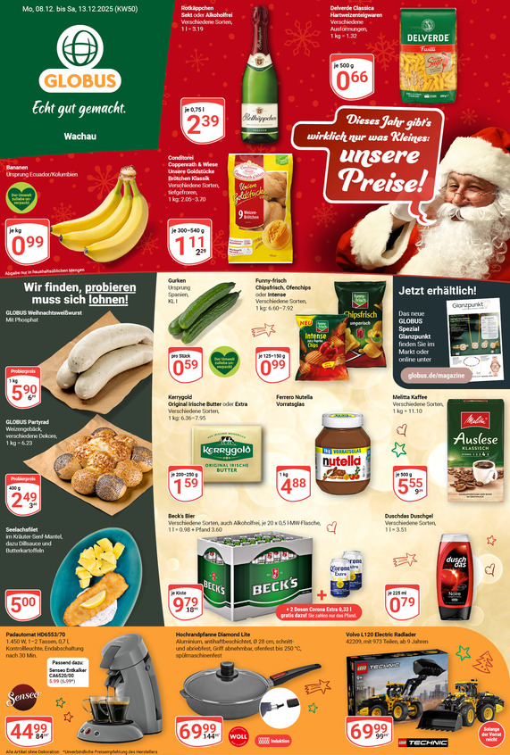 Kommendes Werbeprospekt von GLOBUS mit Angeboten vom 08.12.2025 bis 13.12.2025