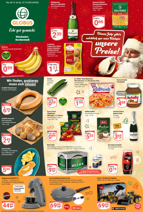 Aktuelles Werbeprospekt von GLOBUS mit Angeboten vom 08.12.2025 bis 13.12.2025